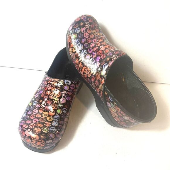 Dansko Women's EU 41 US 10.5 Multicolor Leather Slip On Clogs Work Comfort Shoes - Picture 1 of 10